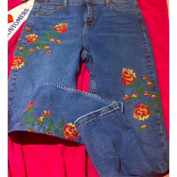 Topshop Denim - TopShop Skinny Floral Jeans NWT